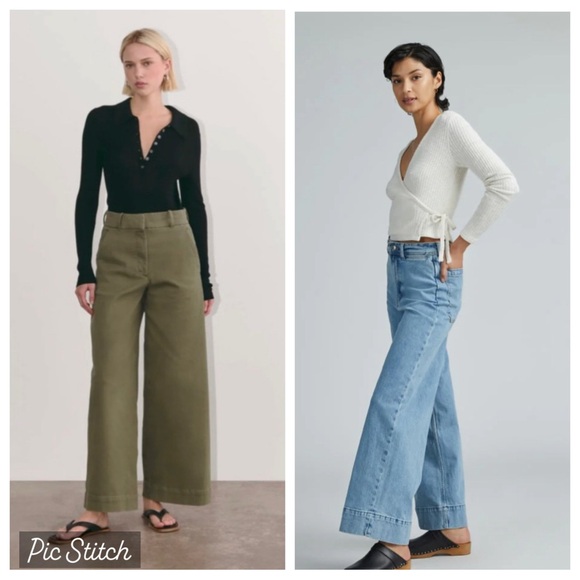 Everlane Denim - (2) Everlane Wide Leg High Waist Jeans/Trousers for Spring - Two Pairs (sz 27)